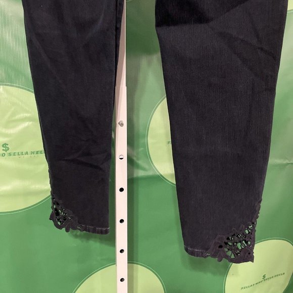 SOFT SURROUNDINGS Women's jeans w/crochet ankle detail in BLACK sz 10 - VGUC - Picture 11 of 14